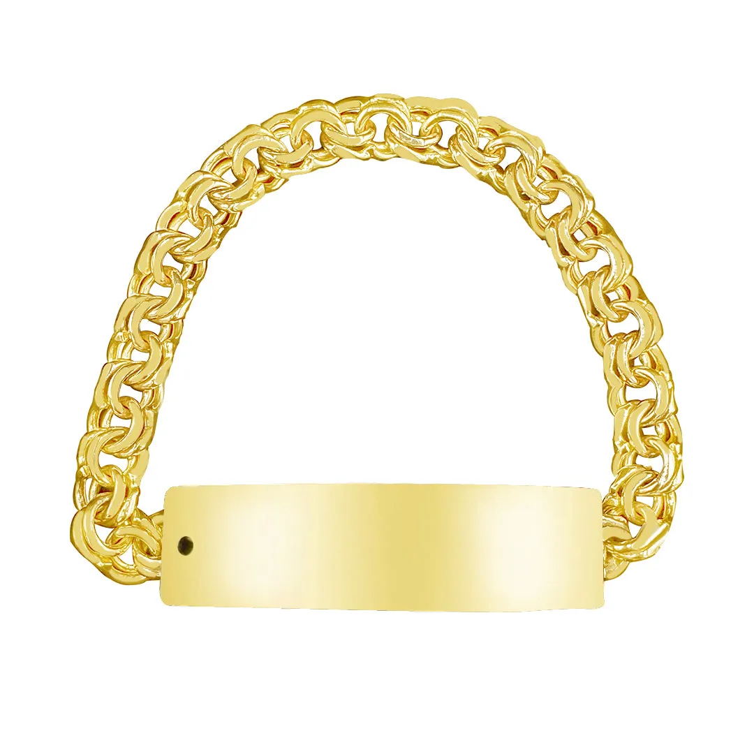 10K yellow gold chino link ID kids bracelet