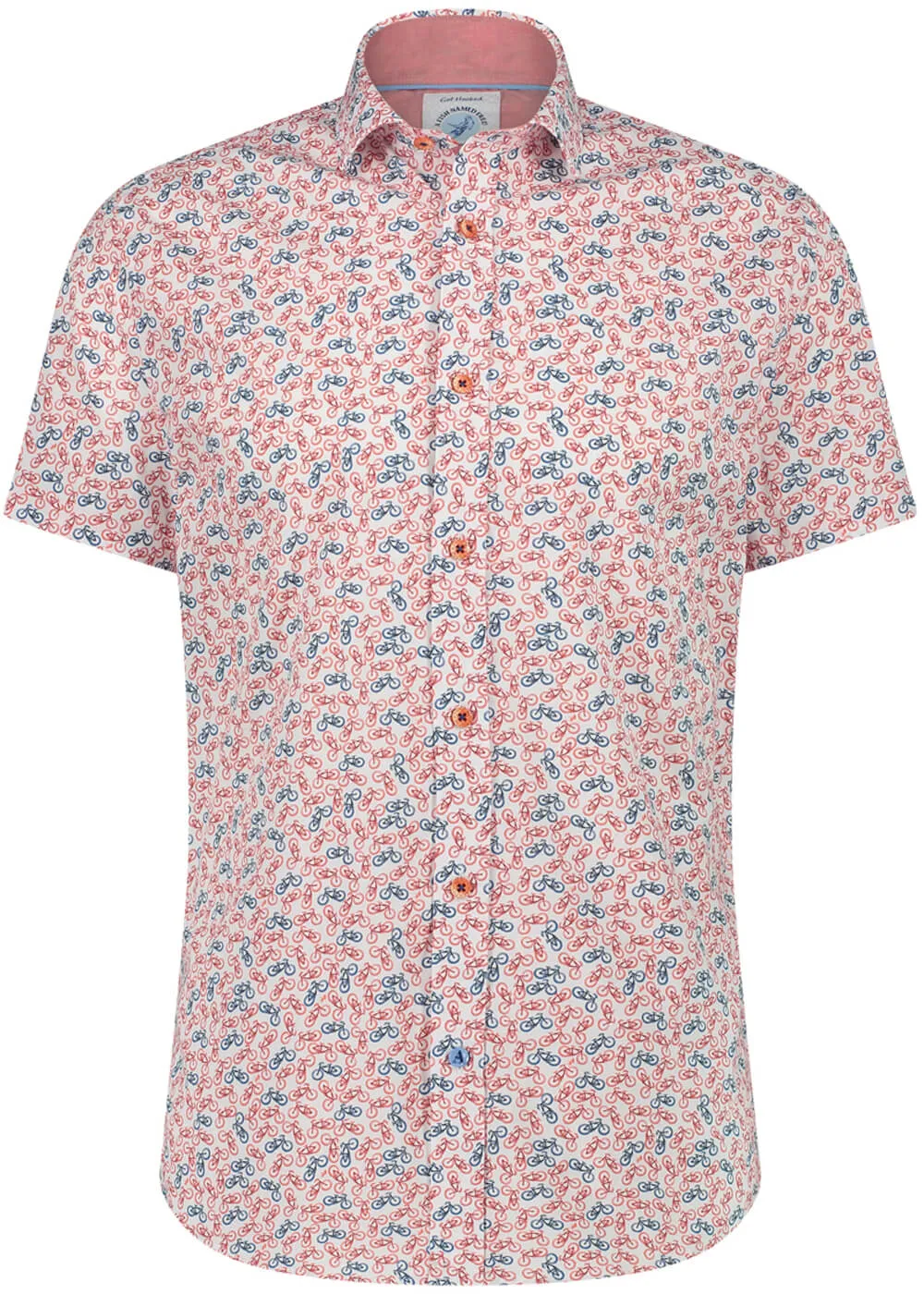 A Fish Named Fred Beachbike Short Sleeve Shirt Coral