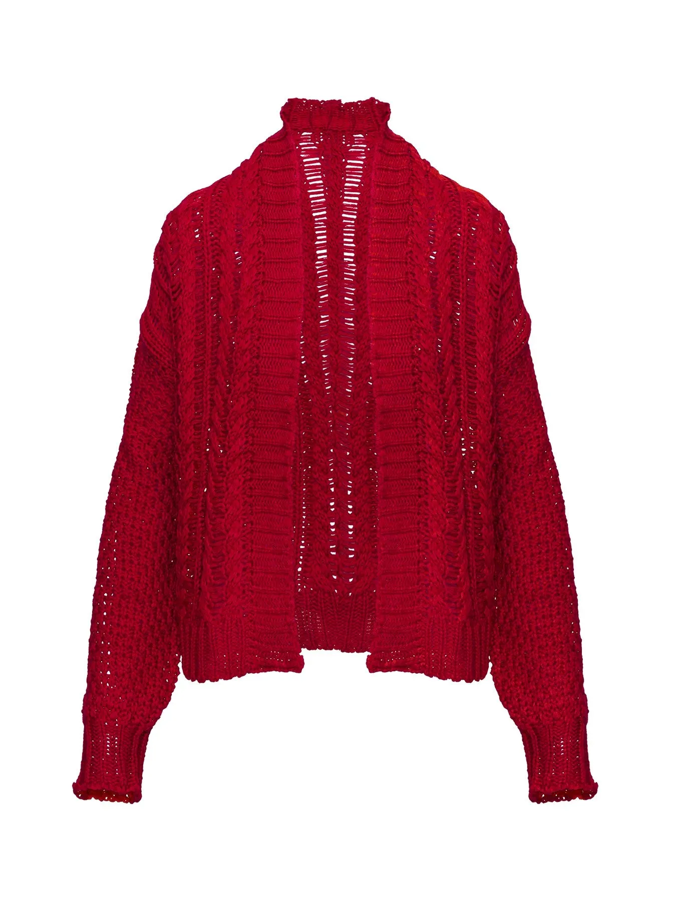 Abner Cable Cardigan Red