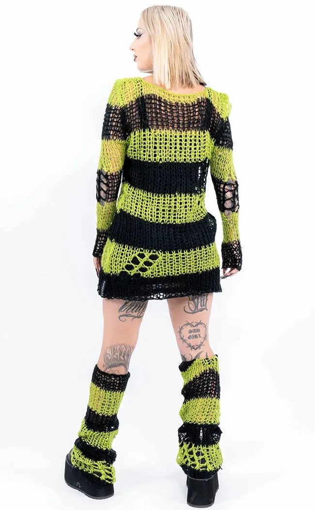 Acid Bath Leg Warmers | Black & Green