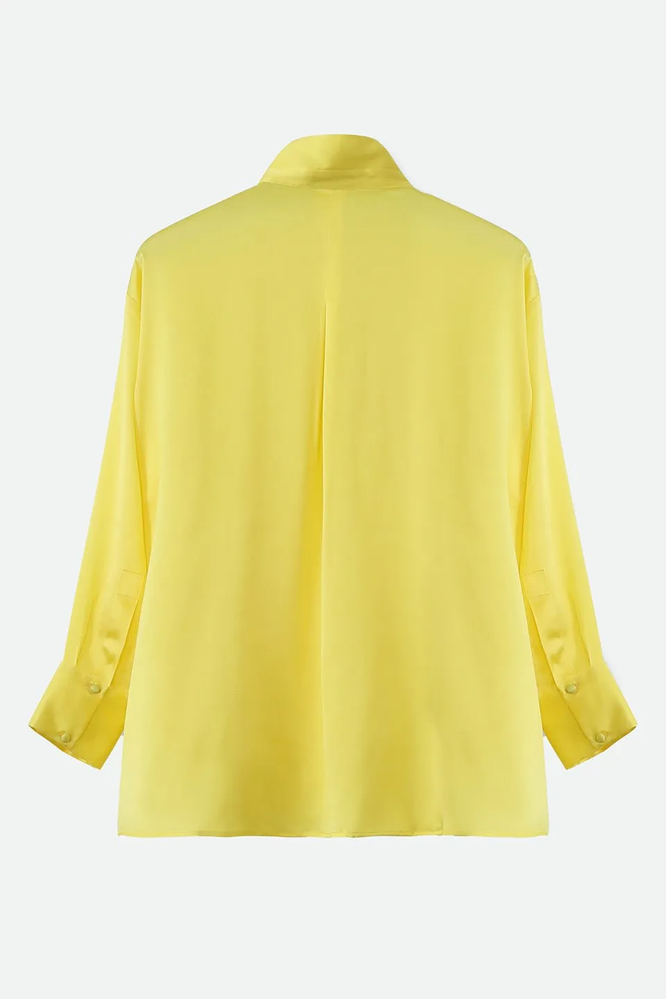 ADRIA SHIRT IN STRETCH SILK CHARMEUSE IN YELLOW