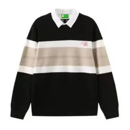 AG Japanese Knitted Fake Two Pieces POLO Style