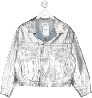 AGOLDE Charli Metallic Oversized Denim Jacket UK S