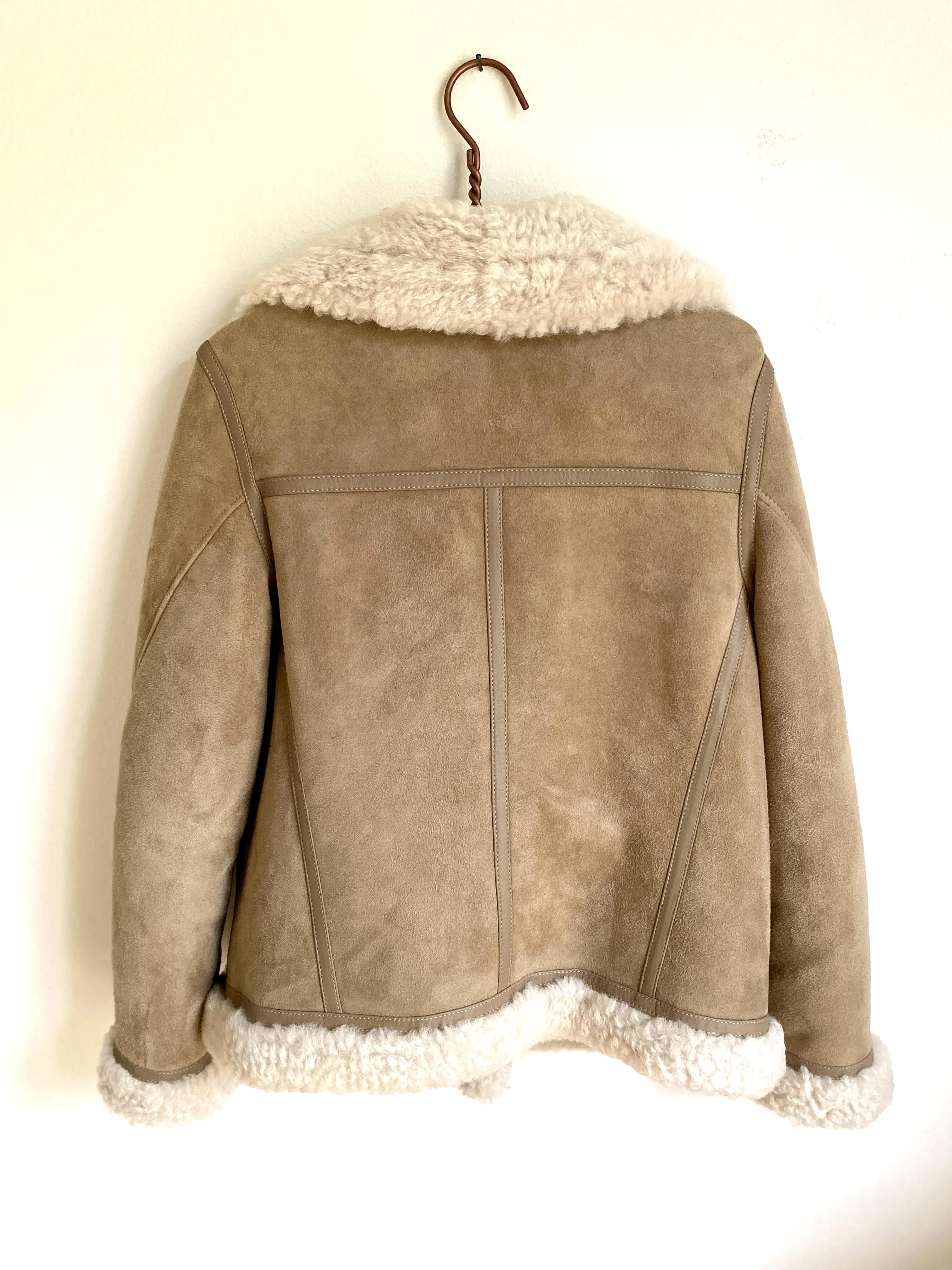 ALL SAINTS Harlow Shearling Aviator Jacket - Size Medium