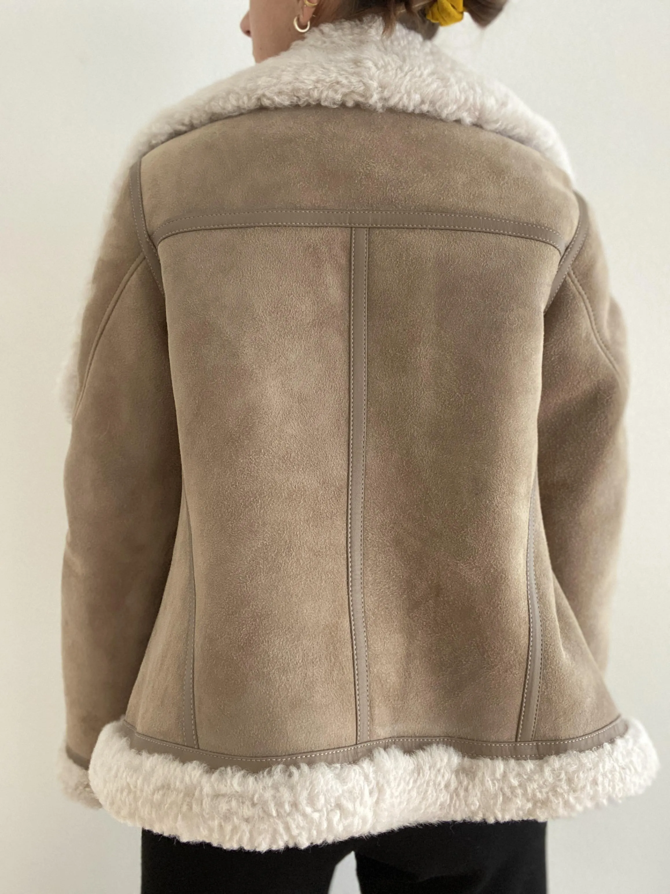 ALL SAINTS Harlow Shearling Aviator Jacket - Size Medium