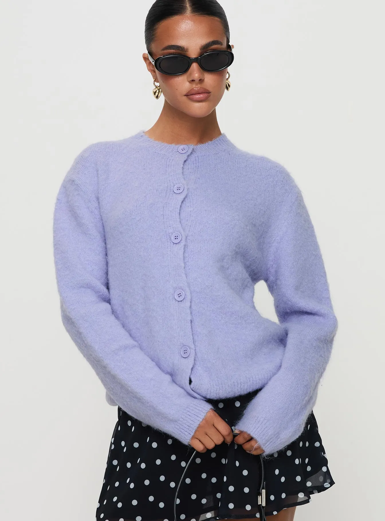 Alyse Mohair Cardigan Lilac