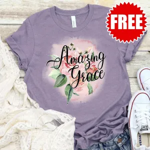 Amazing Grace Rose Tee - Heather Deep Purple - 0