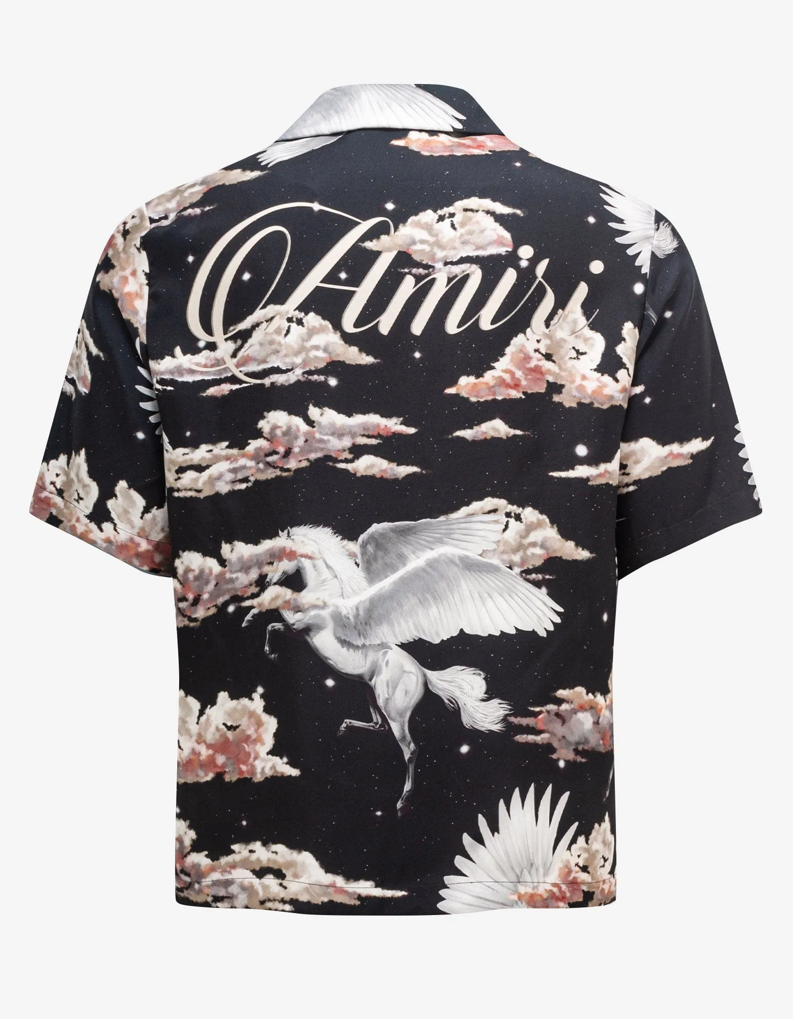 Amiri Black All-Over Pegasus Bowling Shirt