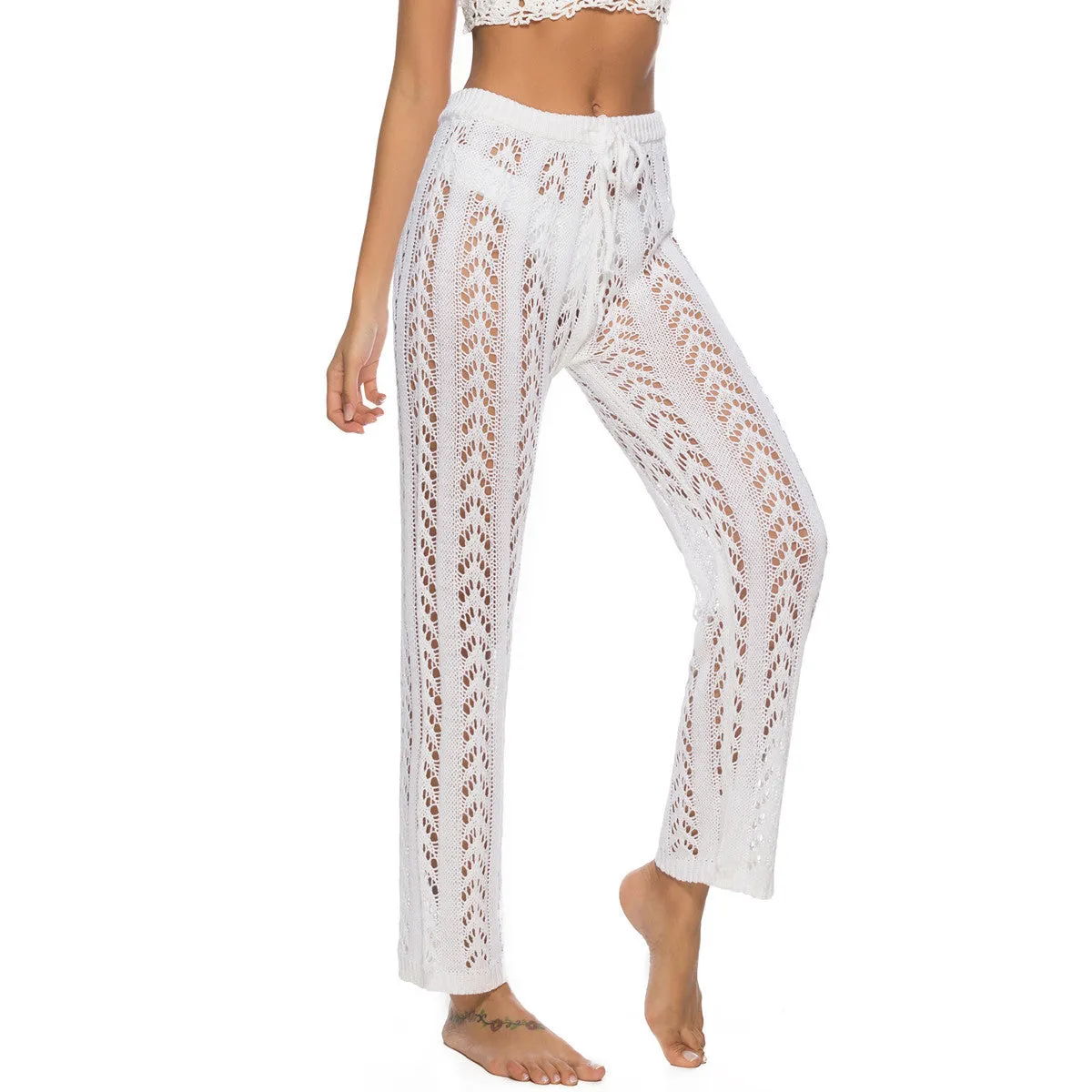 Amy Fashion - Crochet Beach Wide Leg Pants