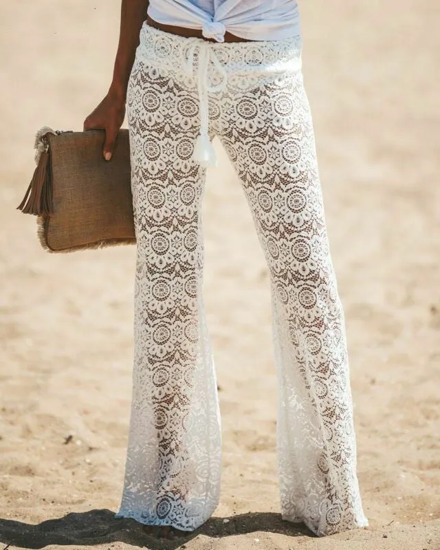 Amy Fashion - Crochet Beach Wide Leg Pants