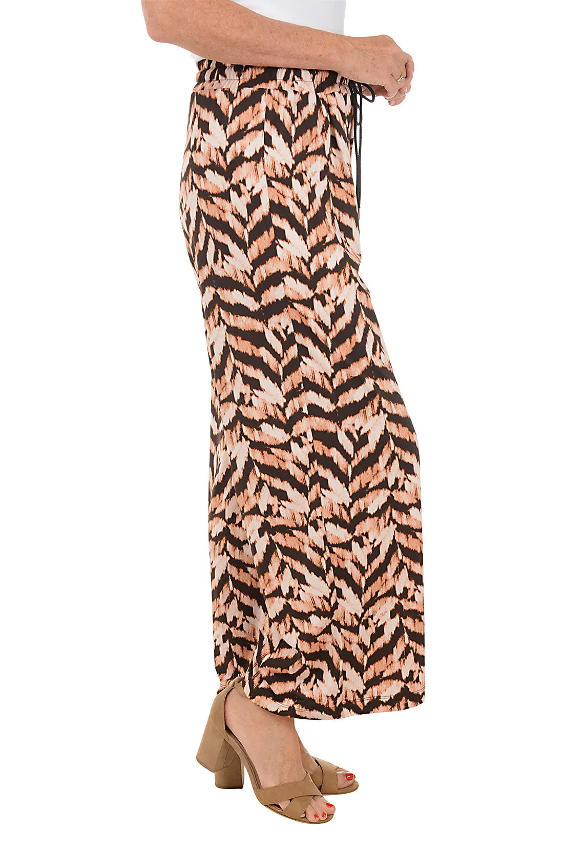 Animal Ikat Pull-On Palazzo Pant