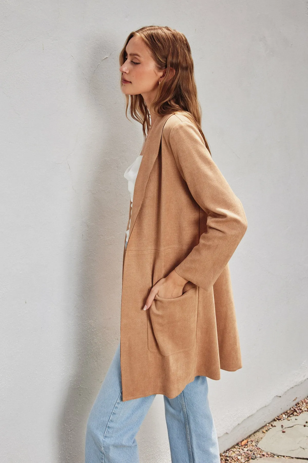 Anneliese Faux Leather Coat Tan