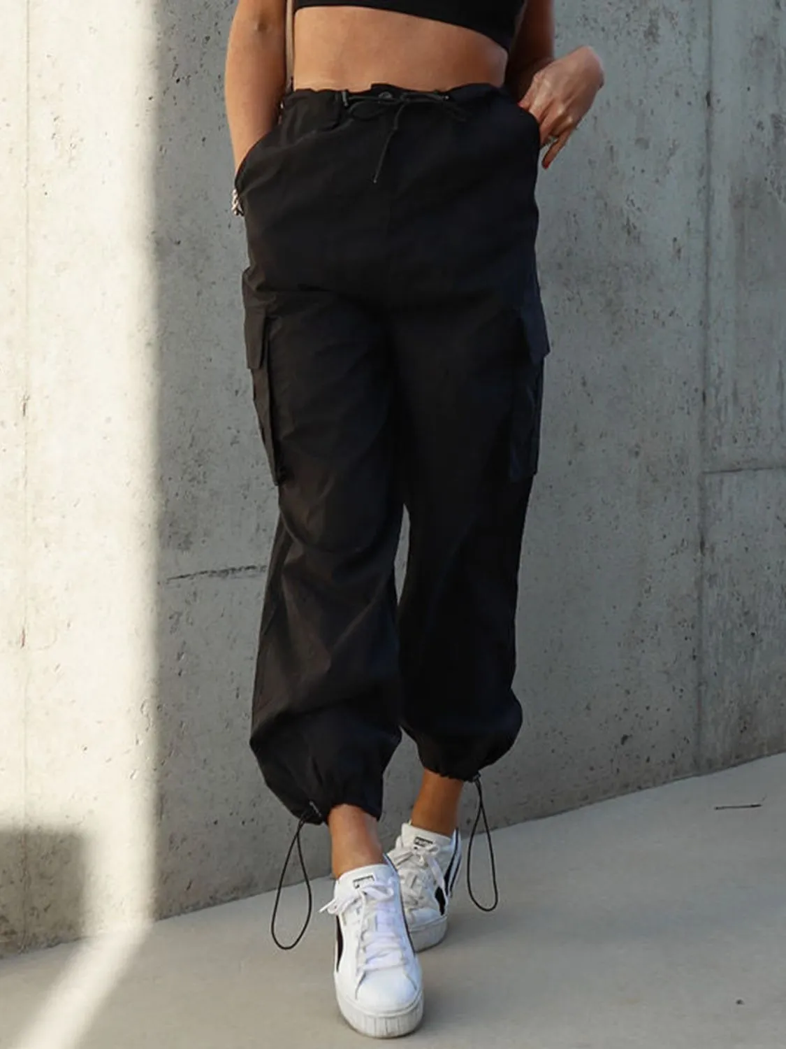 *APP EXCLUSIVE* Drawstring Cargo Pants with Pockets