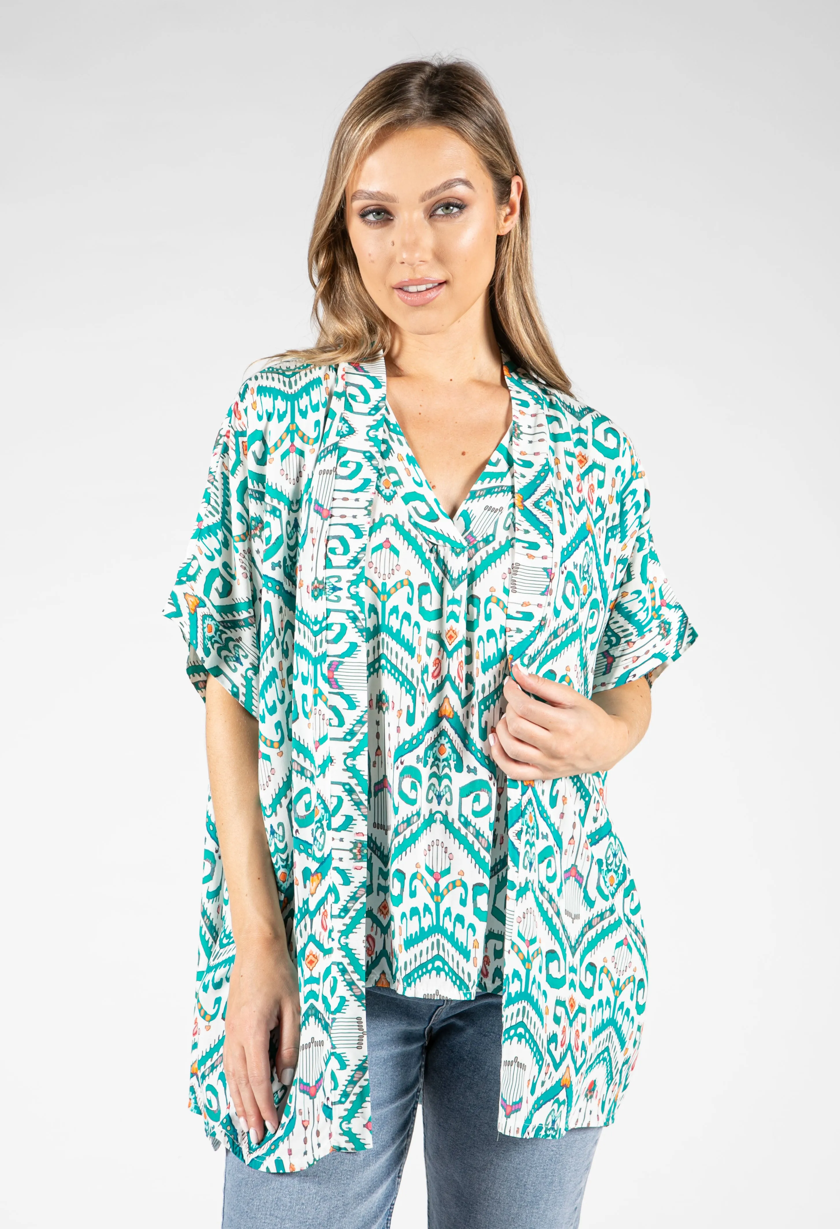 Aztec Print Open Cardi