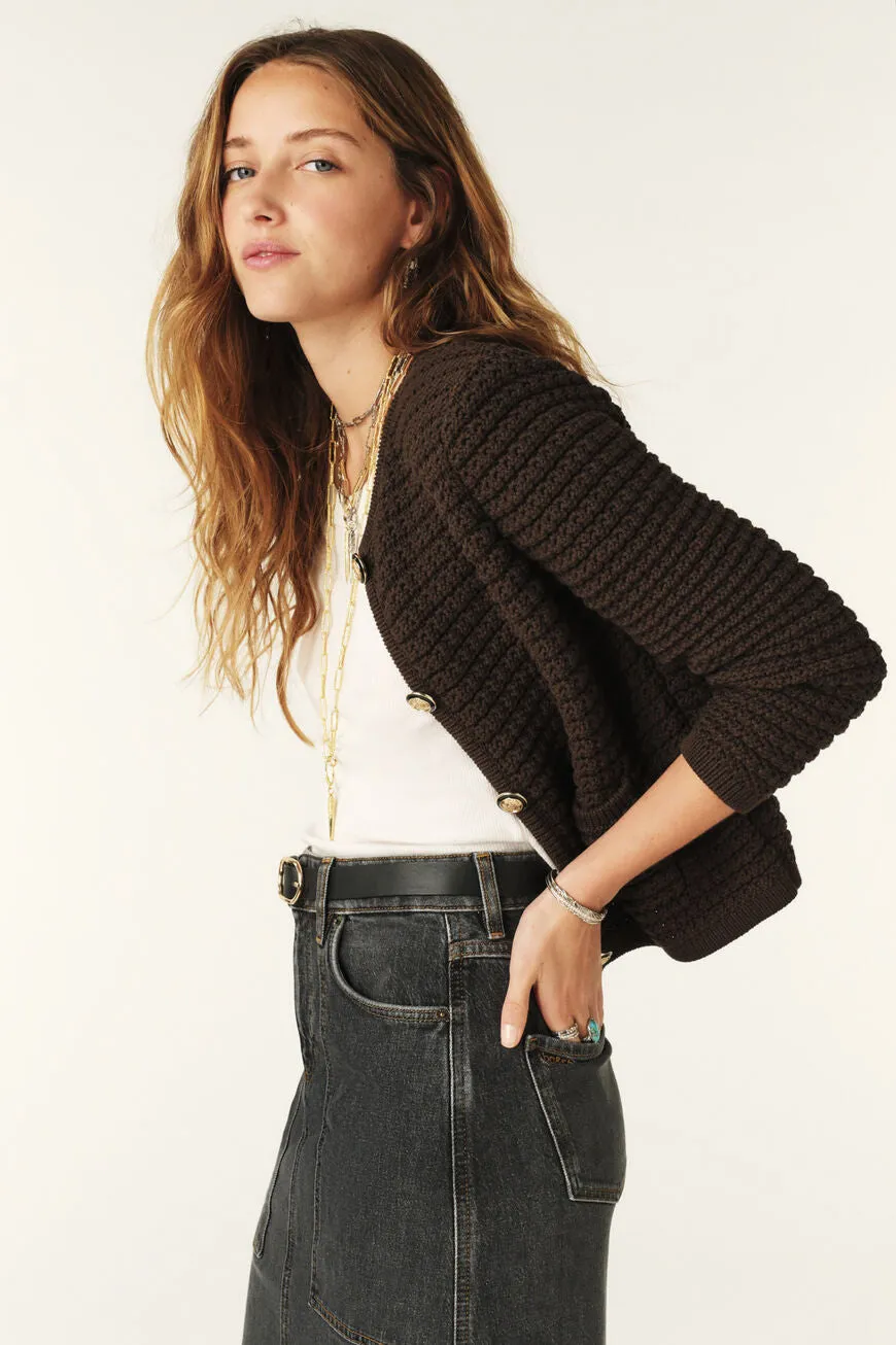 BA&SH - Gaspard Cardigan - Chocolat