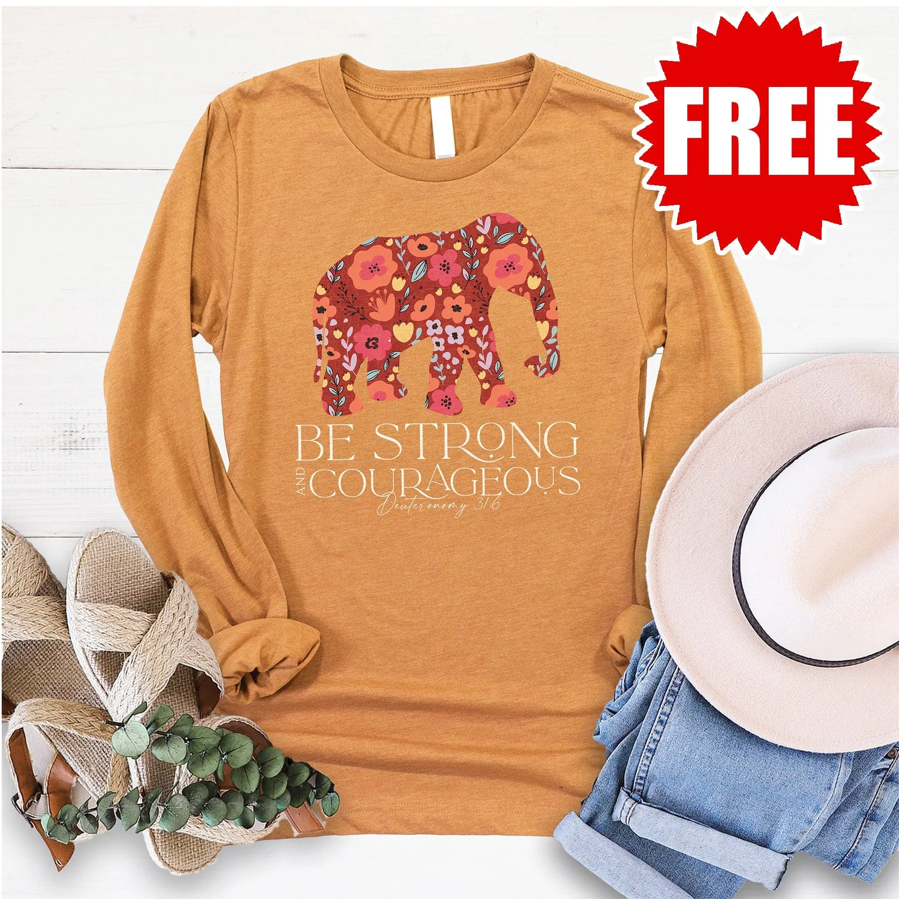 Be Strong and Courageous Long Sleeve - 0