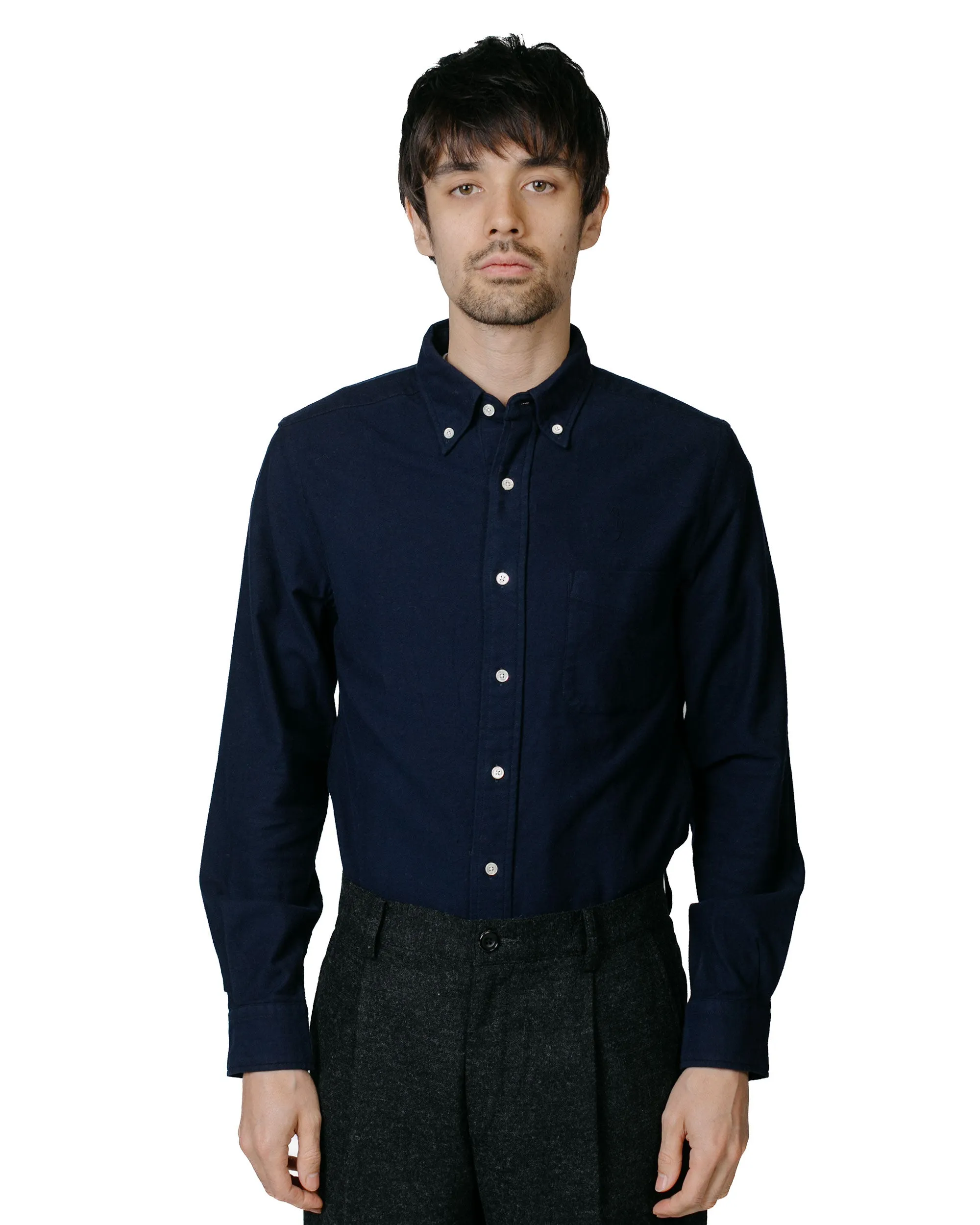 Beams Plus B.D. Flannel Solid Navy