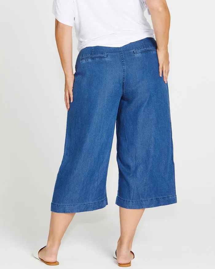 Betty Basics Apollo Bay Lyocell Crop Pant Antique Indigo