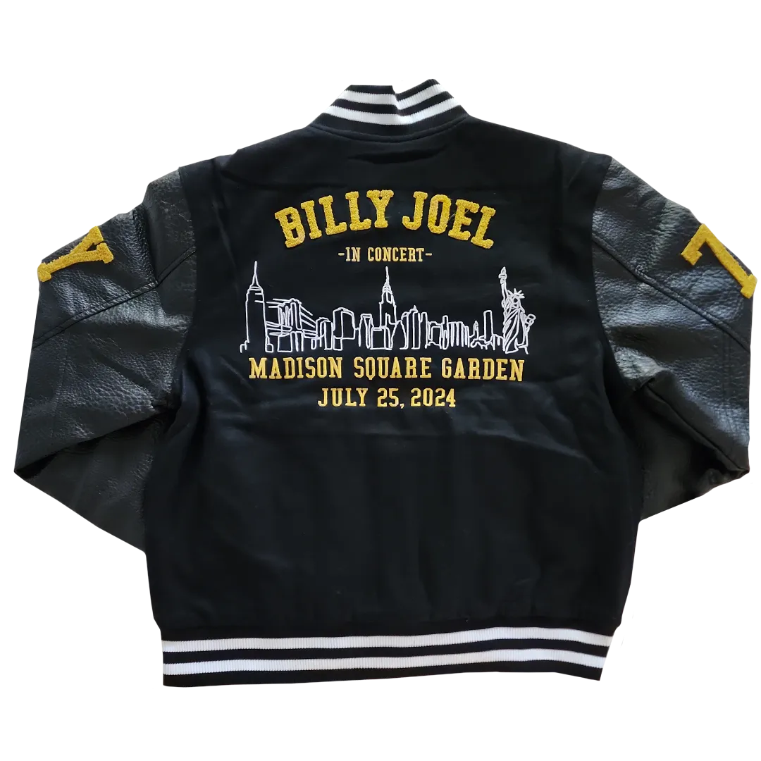 Billy Joel  "150th MSG " Custom Letterman Varsity Wool Leather Jacket