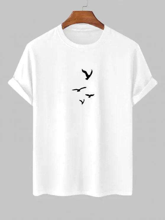 Birds Printed T-Shirt And Cargo Pants