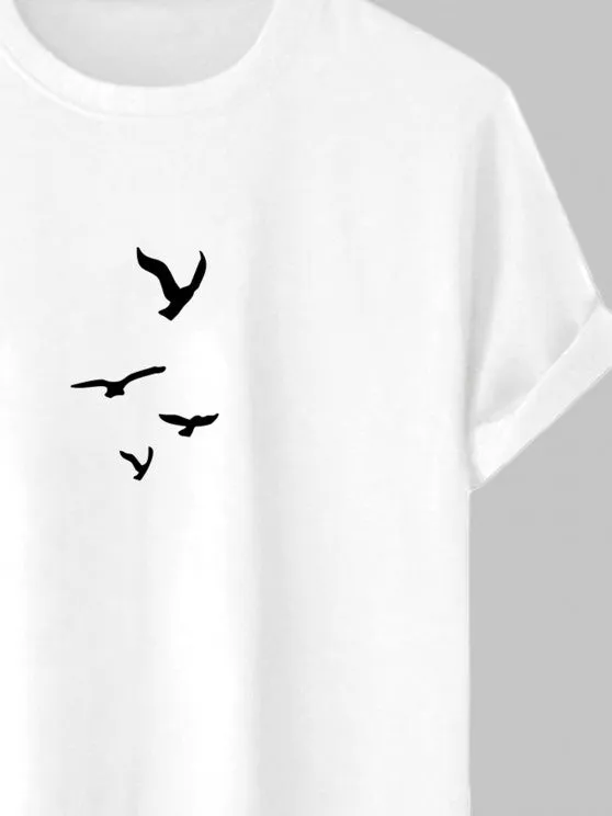 Birds Printed T-Shirt And Cargo Pants