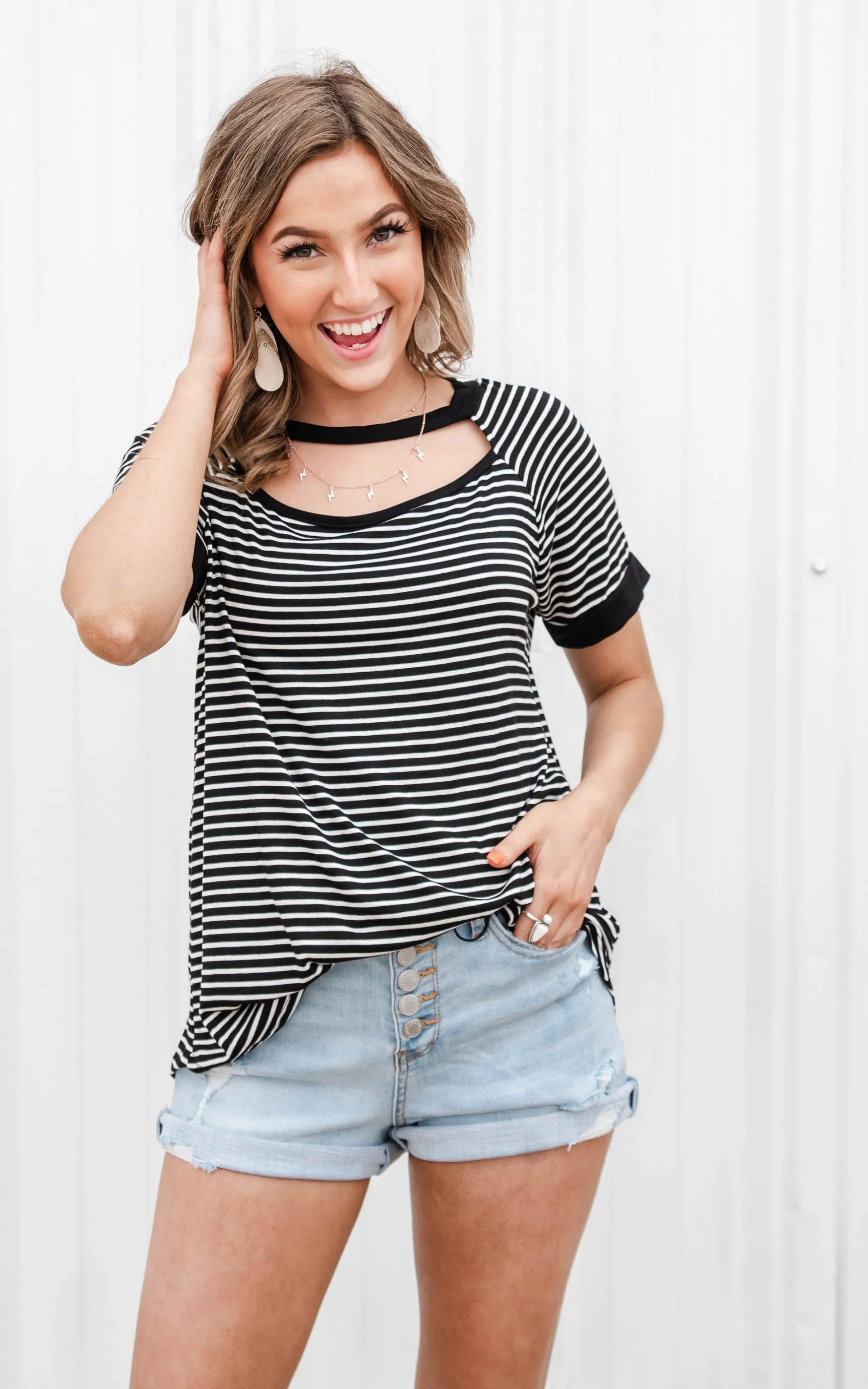 Black & White Stripe Top - Final Sale