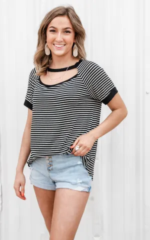 Black & White Stripe Top - Final Sale