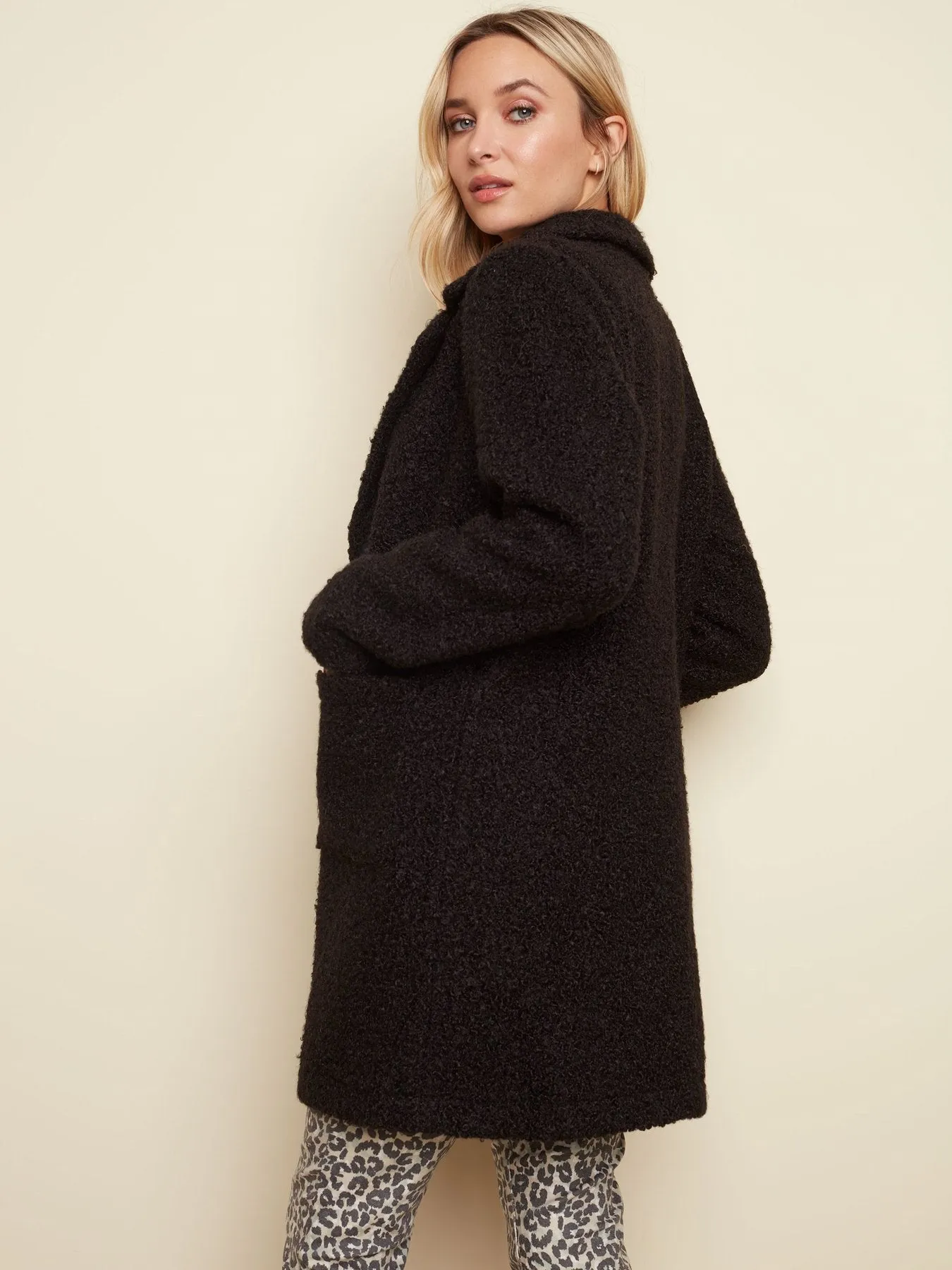 BLACK BOUCLE COAT