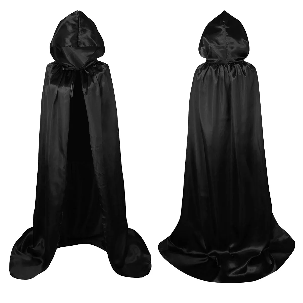 Black Metallic Hooded Cape