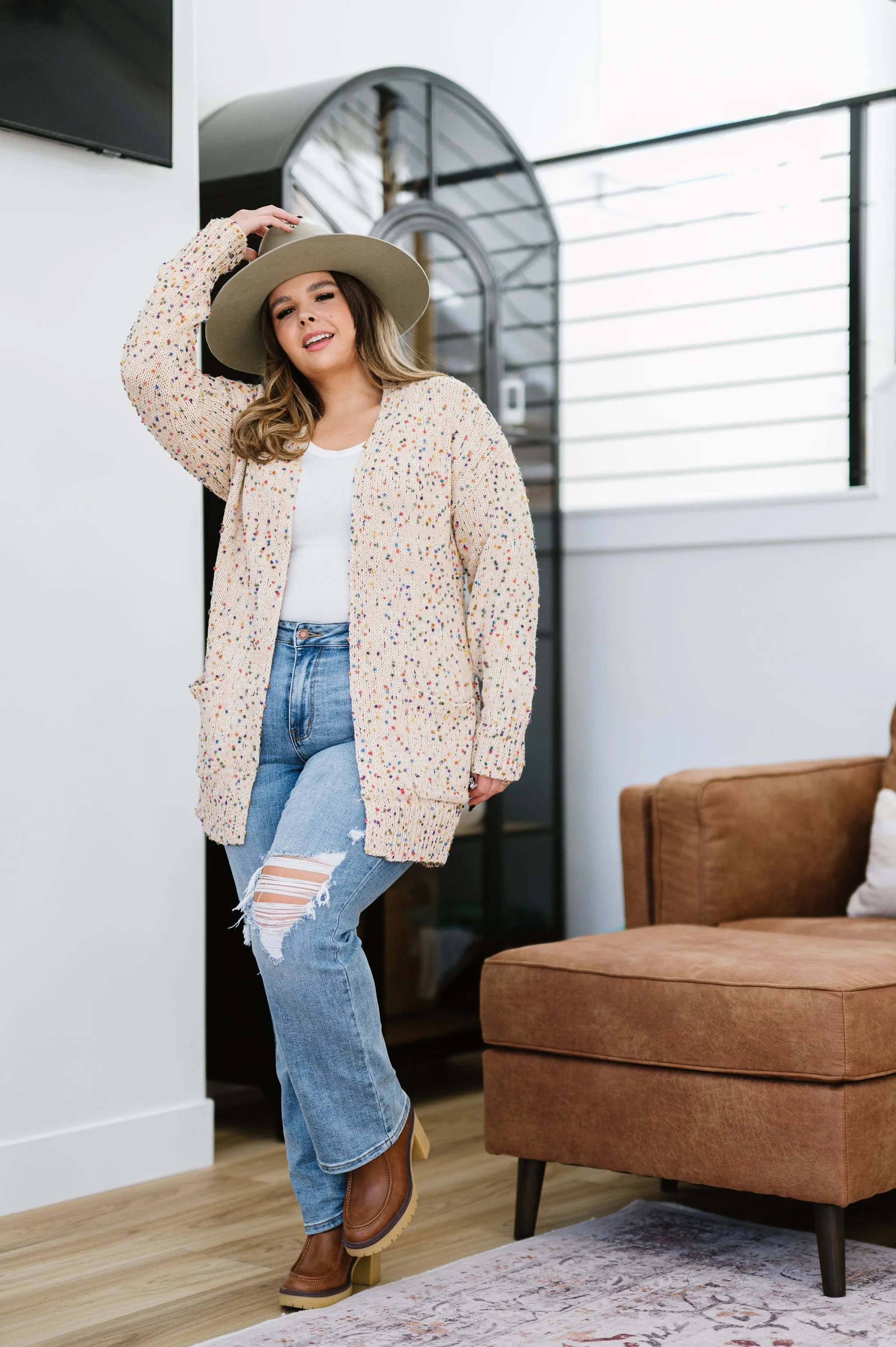 BLAKELEY Miley Dot Cardigan - Cream