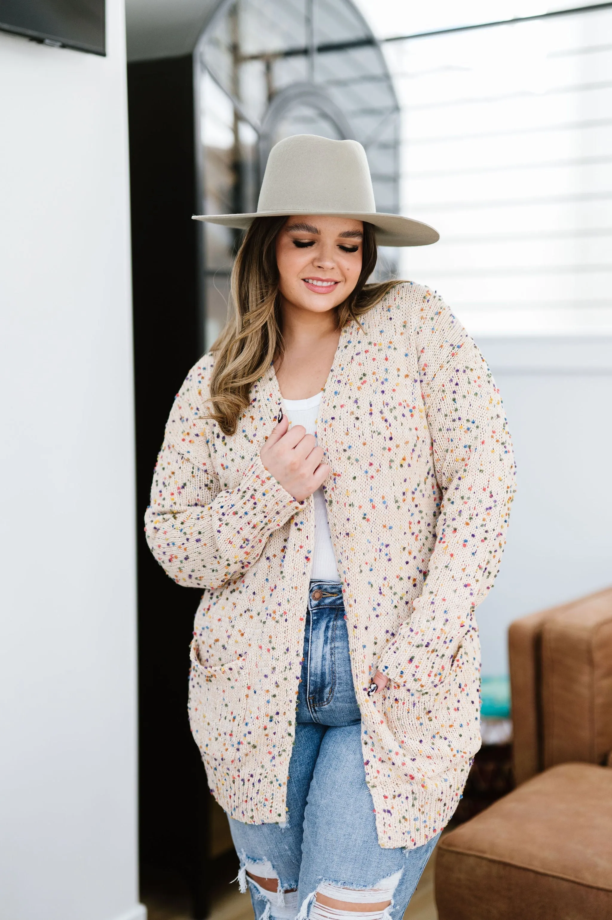 BLAKELEY Miley Dot Cardigan - Cream