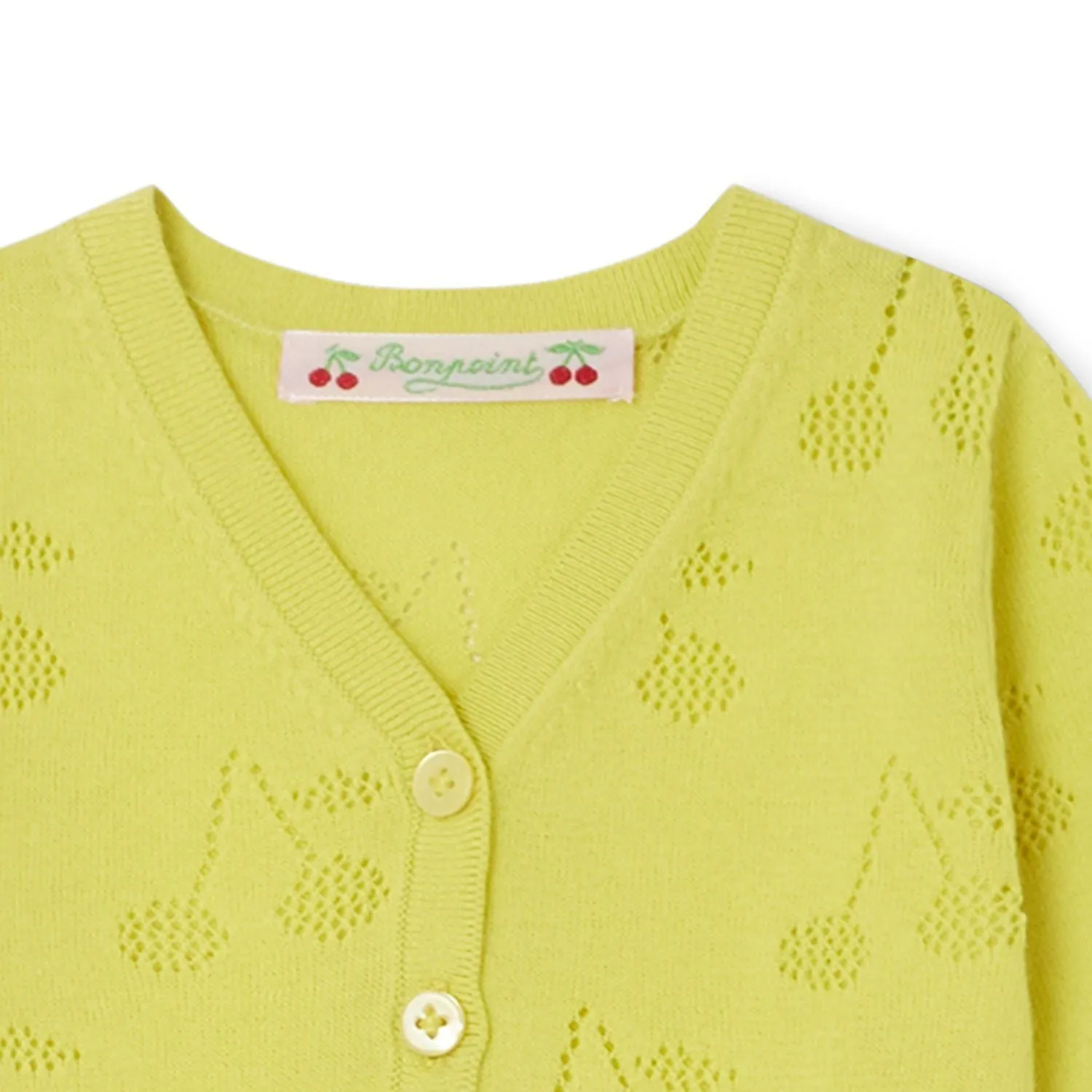 Bonpoint Baby Openwork Cherry Cardigan