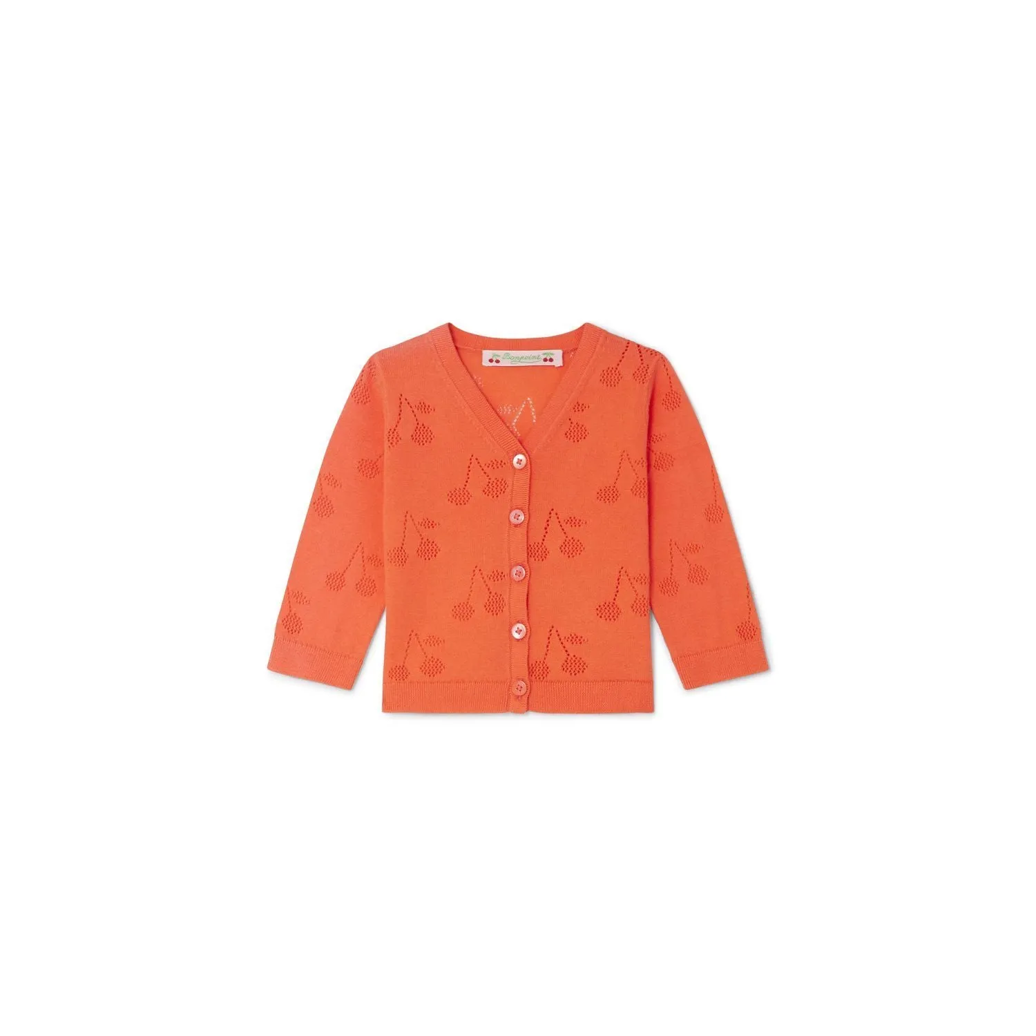 Bonpoint Baby Openwork Cherry Cardigan