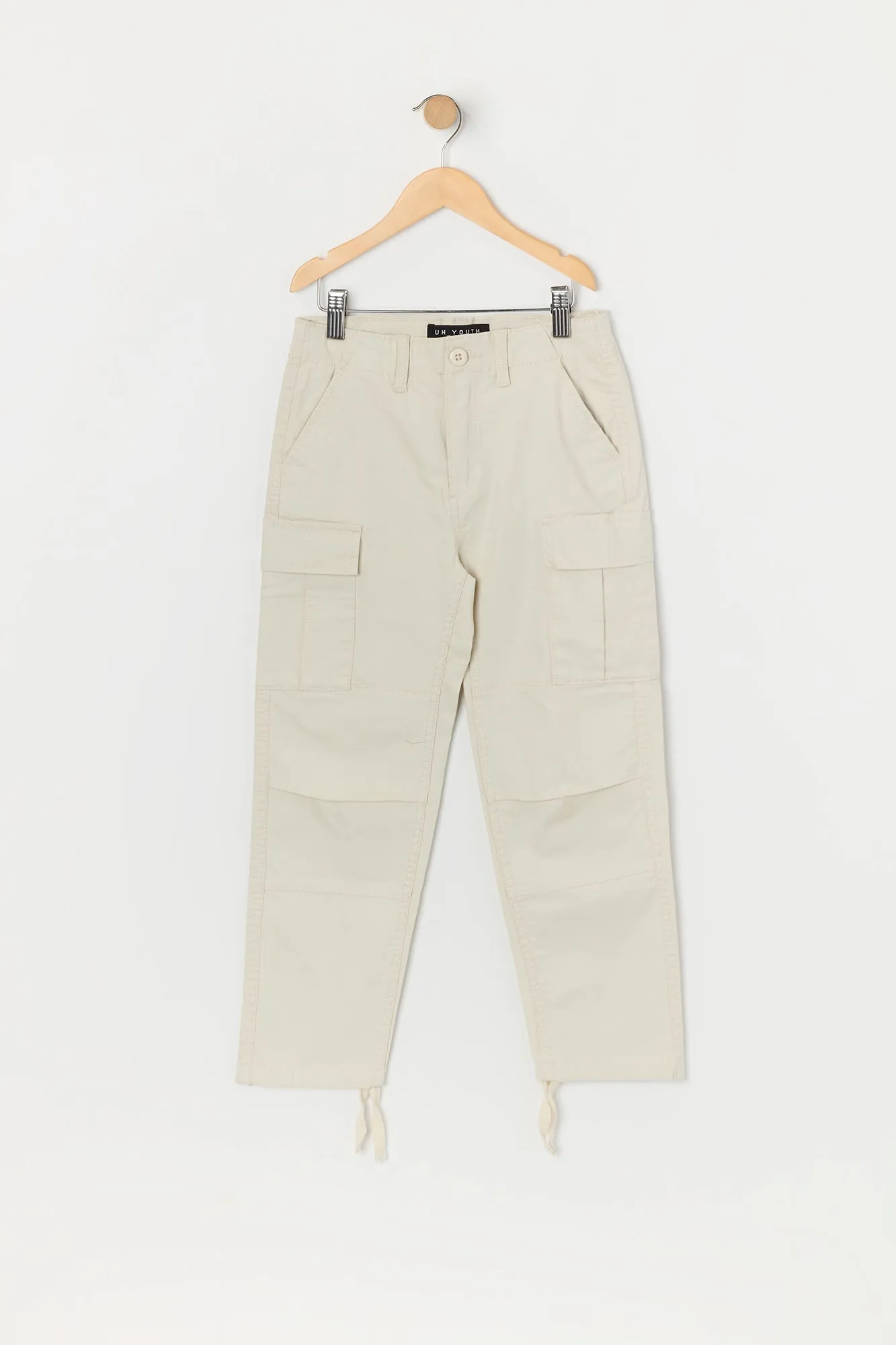 Boys Textured Hem Tie Cargo Pant