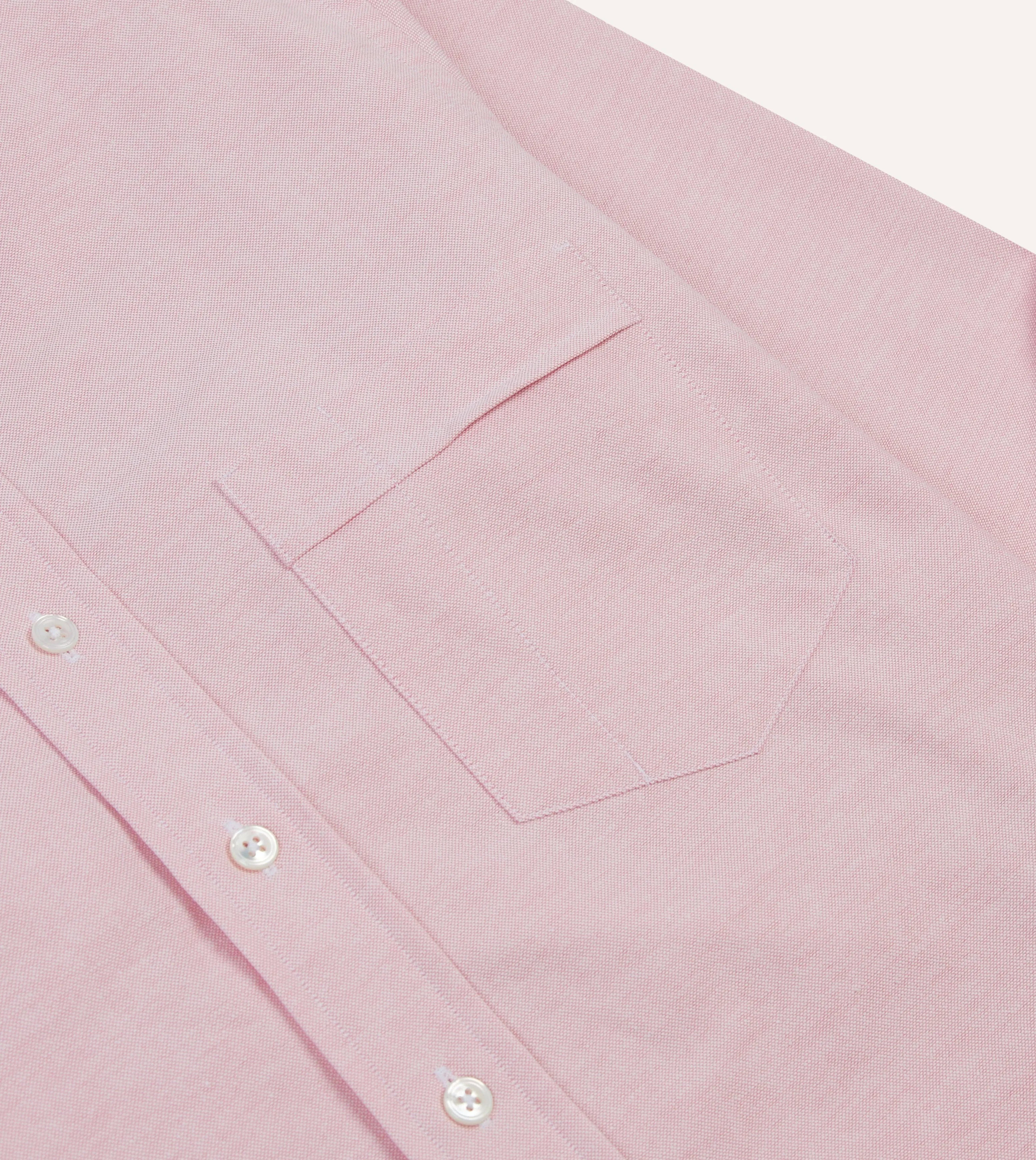 Bright Pink Cotton Oxford Cloth Button-Down Shirt