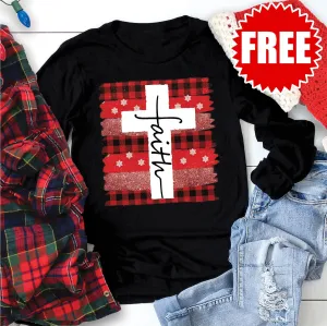 Buffalo Plaid Faith Cross Long Sleeve - 0