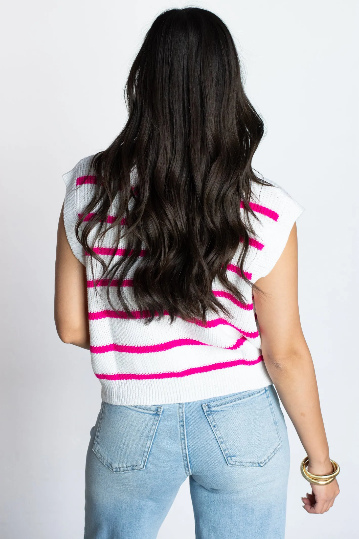 Business as Usual Pink Striped Top