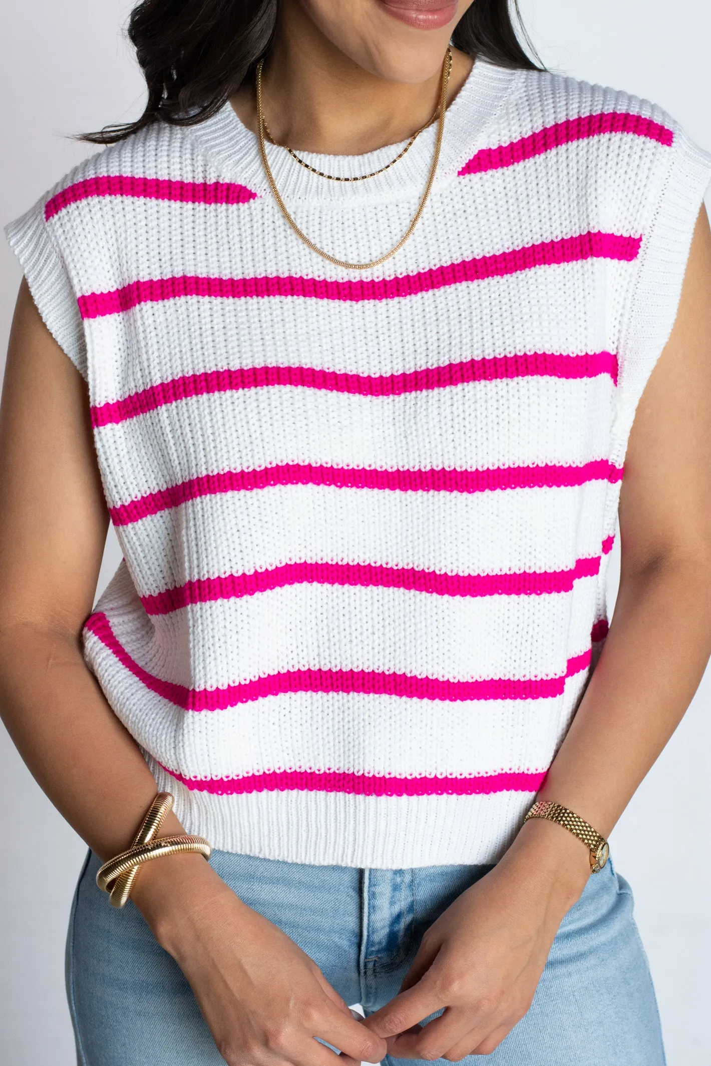 Business as Usual Pink Striped Top