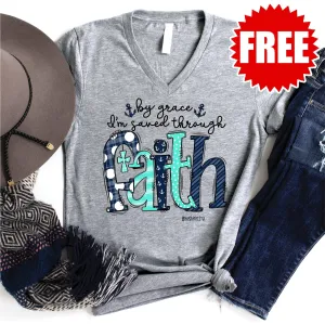 By Grace Through Faith V-Neck - 0