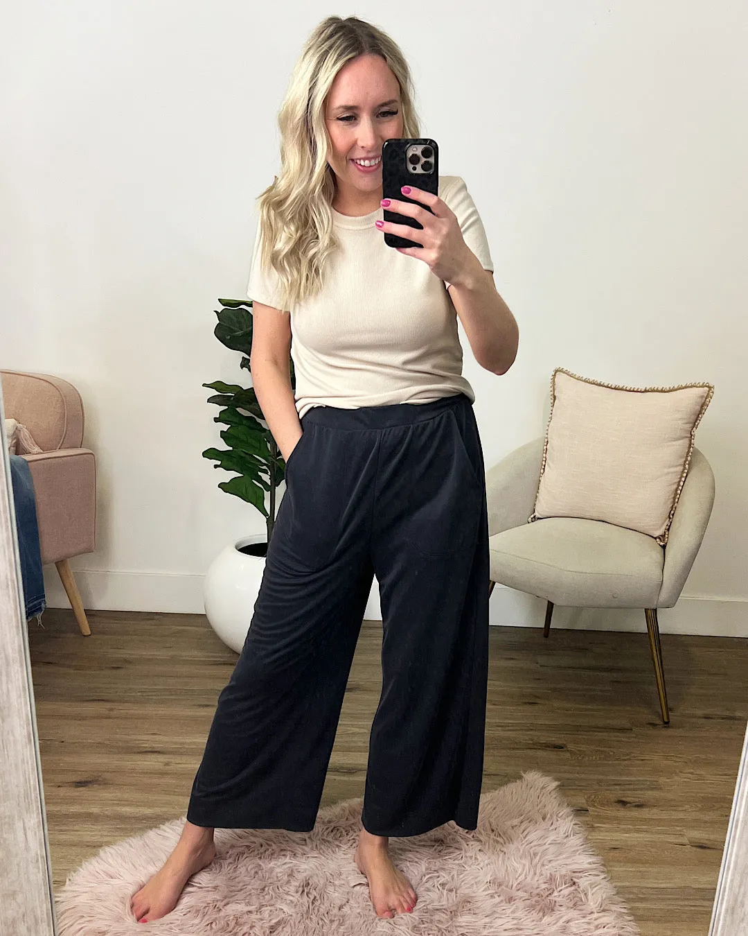 Daisy Modal Wide Leg Pants - Black FINAL SALE