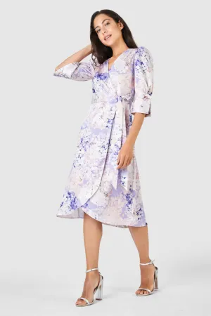 Dionne Tie Wrap Dress (Lilac)