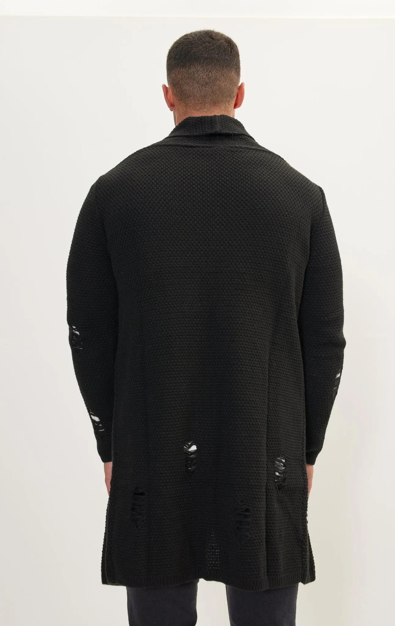 Distorted Knitted Cardigan - Black