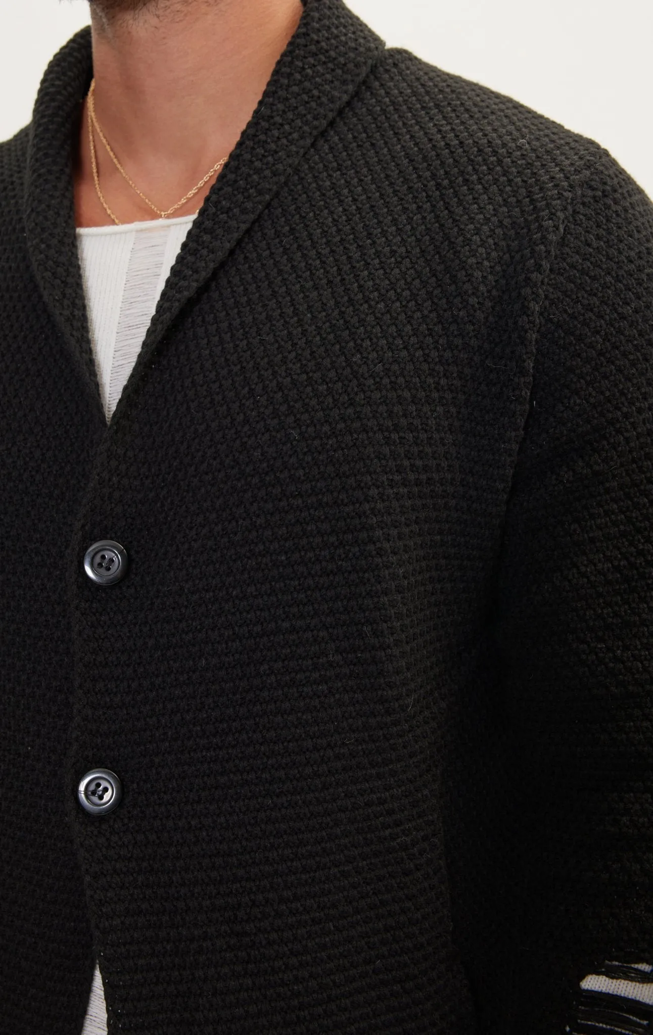 Distorted Knitted Cardigan - Black