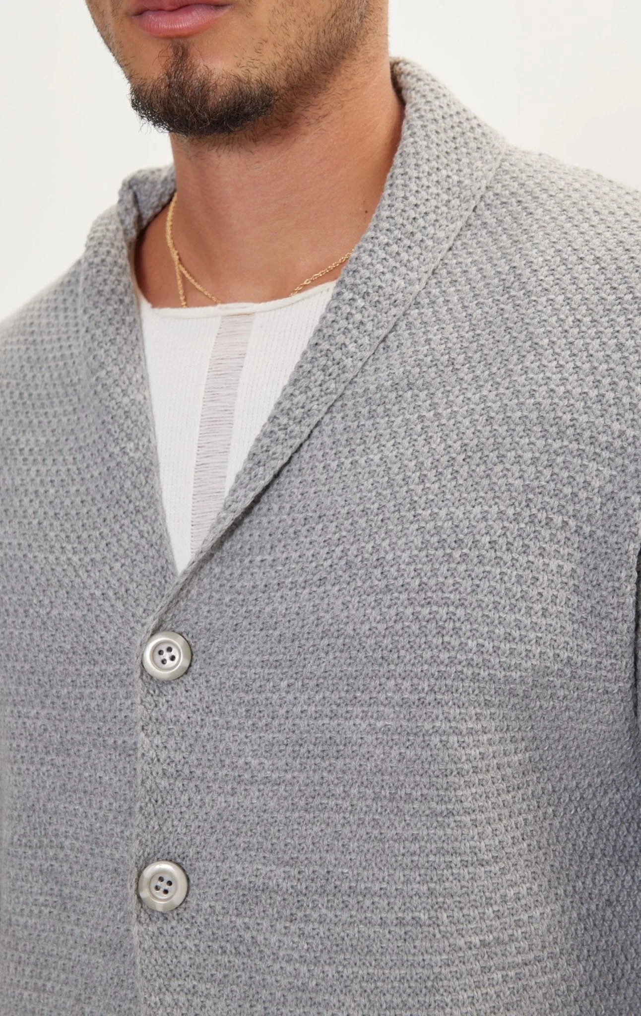 Distorted Knitted Cardigan - Grey