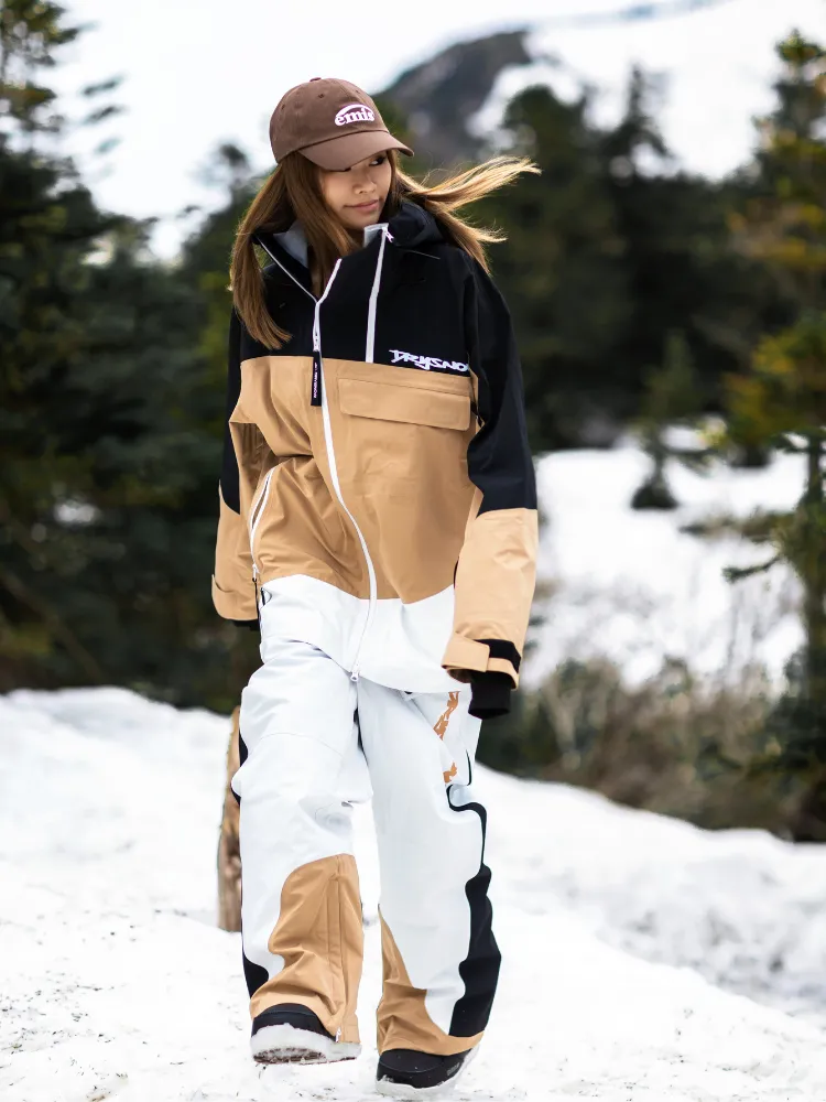 Drysnow Khaki Patchwork 3L Ski Pants - Unisex