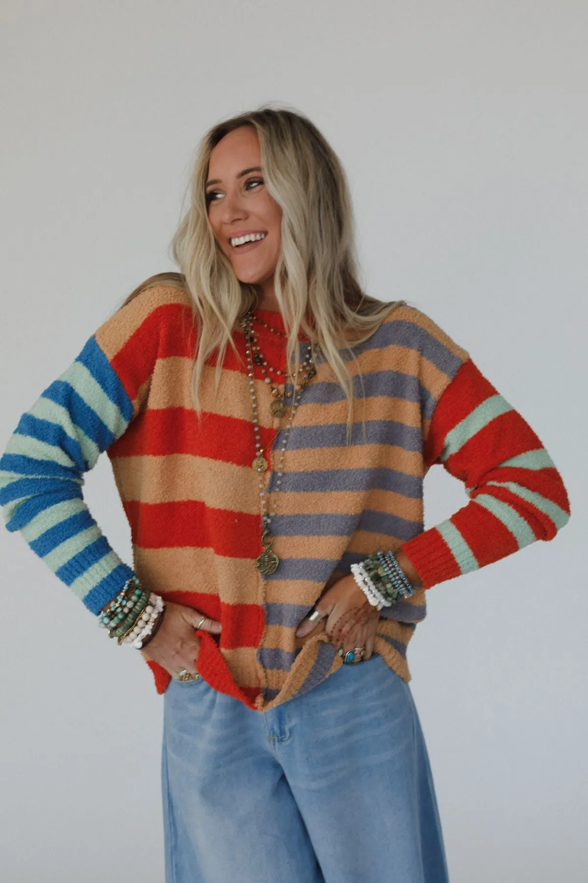 Dulcie Striped Sweater - Camel