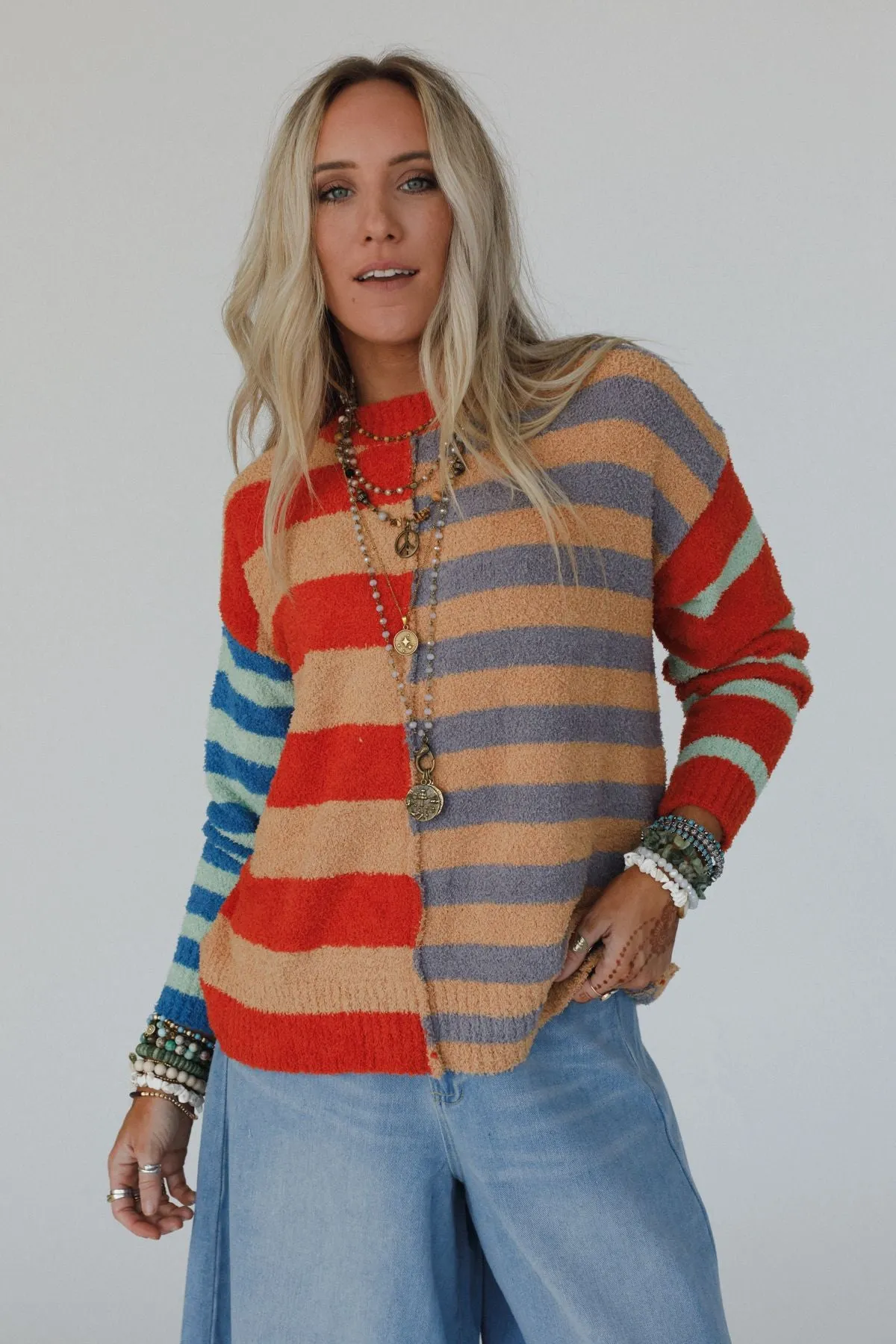 Dulcie Striped Sweater - Camel