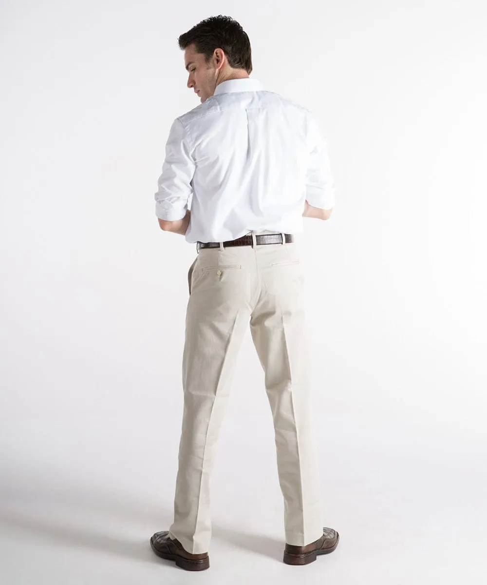 'Dylan' Flat Front, Self-Sizer Cotton Chino Tall Men's Pants - 3 Colors Available - FINAL SALE