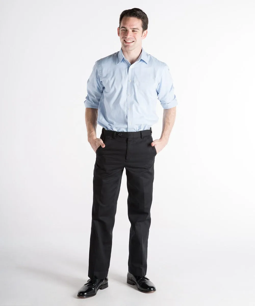 'Dylan' Flat Front, Self-Sizer Cotton Chino Tall Men's Pants - 3 Colors Available - FINAL SALE