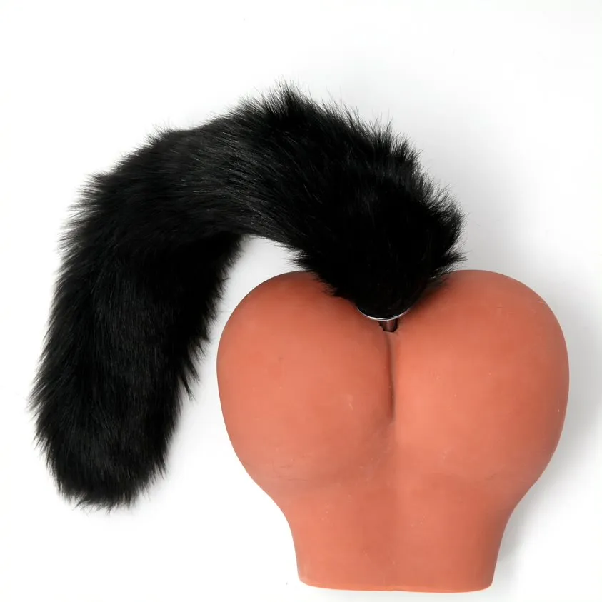 FAUX FOX TAIL BLACK